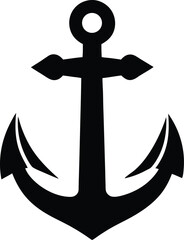Bold Minimalist Navy Anchor Silhouette A Simple Clean Vector Graphic