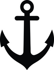 Bold Minimalist Navy Anchor Silhouette A Simple Clean Vector Graphic