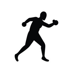 silhouette of a man running with a ball