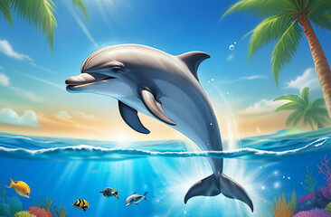 dolphin jumping in water © Vladimir