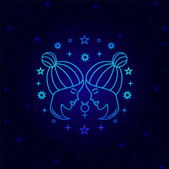 Blue Gemini zodiac sign