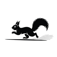 Running squirrel silhouette vector image graphic
