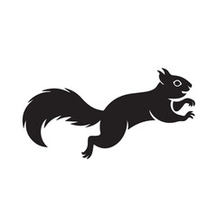Running squirrel silhouette vector image graphic