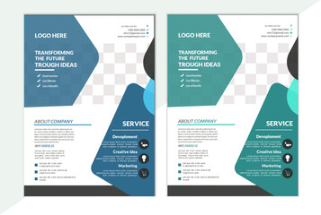 Creative Corporate & Business Flyer Brochure Template Design, a4 vector editable template design, trendy geometric shape template print design