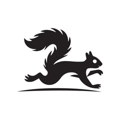 Running squirrel silhouette vector image graphic
