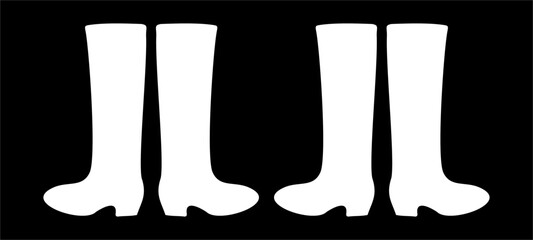 Silhouette of Women's Knee High Boots – Vector Footwear Illustration.