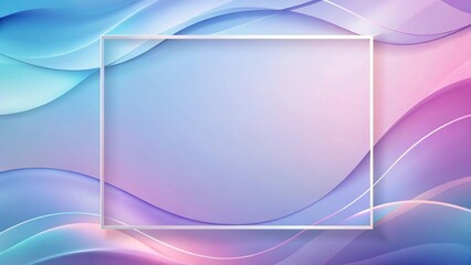 Fototapeta premium Serene Pastel Waves with a Blank Square Frame for Text or Design Elements