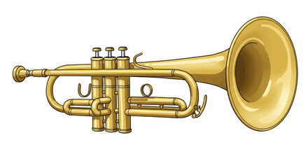 Obraz premium Isolated Cartoon Trumpet