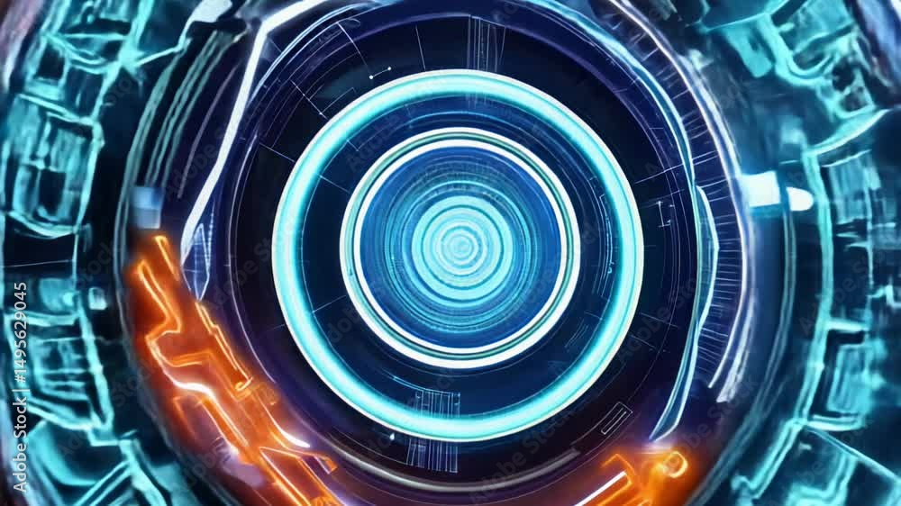 Aufkleber the dynamic light patterns in blue and orange create an incredibly captivating and futuristic design
