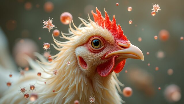 Close up image of rooster's head