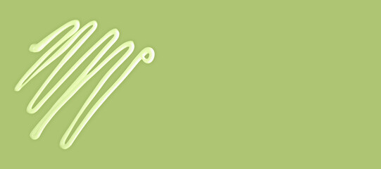Cream lines on lime green background with copy space, cream texture suggests skincare and freshness. Cream highlights natural beauty, cream concept reflects organic cosmetics and modern wellness