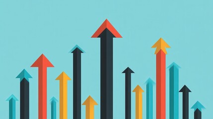 Flat Growth Arrows and Expanding Graphs: A Cute Vector Illustration of Business Scalability in Digital Interface.