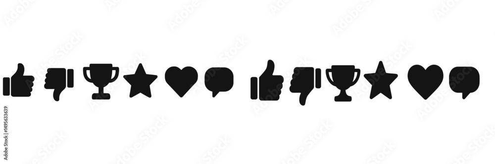 Poster symbols of social interaction displayed against a simple background suggest varying levels of engage