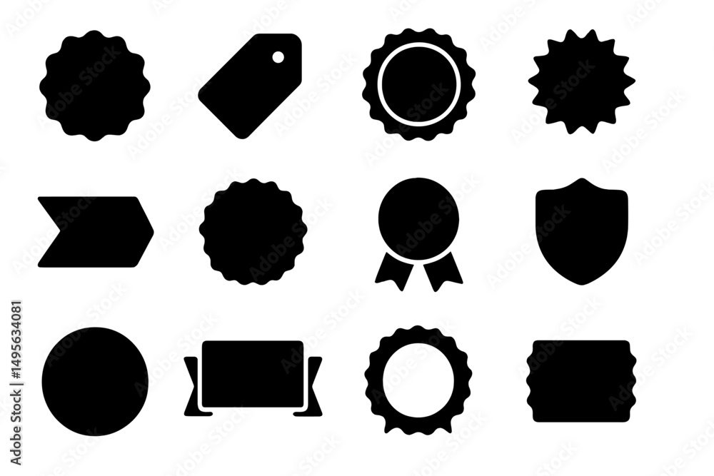 Leinwandbilder various blank shapes and badges suitable for graphics design and branding applications captured in s