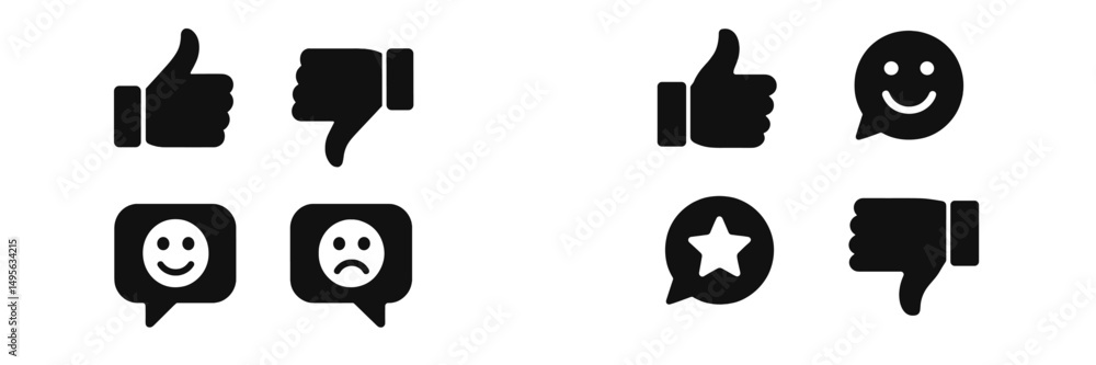 Poster symbols represent varying opinions and emotions in a simple design that captures the essence of feed