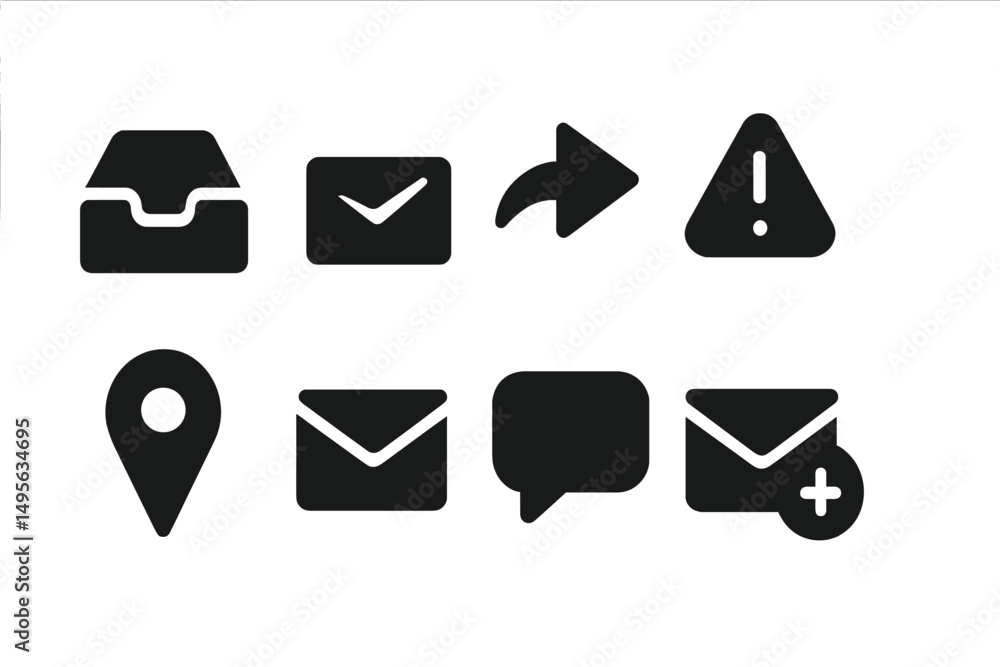Fototapete icons representing communication and alerts designed for digital platforms, showcasing interaction s