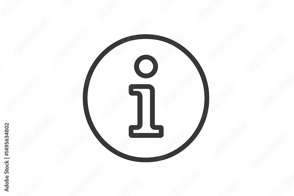 Poster Icon indicating information in a simple circular design on a white background