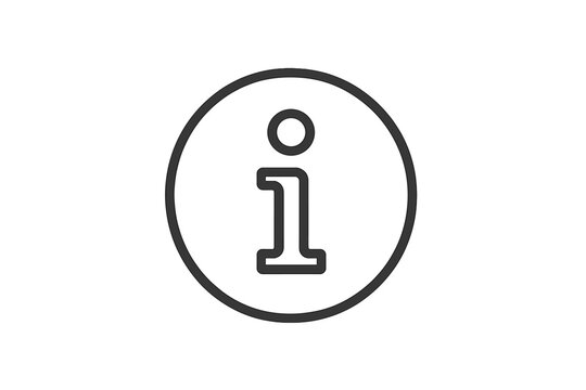 Icon indicating information in a simple circular design on a white background