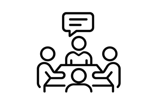 Engaging discussion at a round table meeting among diverse participants in a collaborative setting