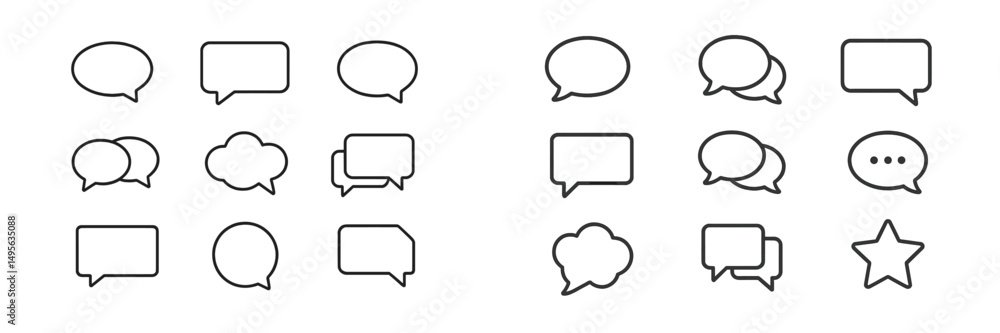 Leinwandbilder collection of diverse speech bubble and chat icons suitable for various communication themes and des