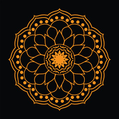 A seamless vintage floral mandala pattern with an ornate circular design element