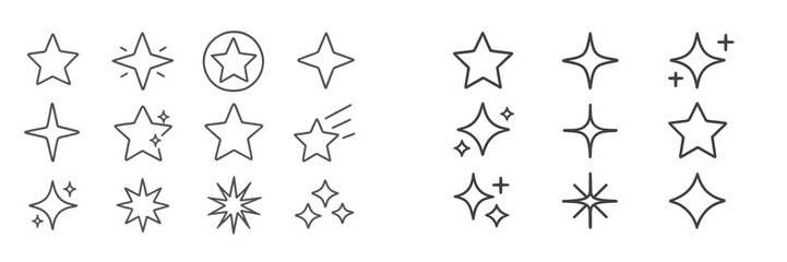 Obraz premium Creative collection of star and sparkle illustrations ideal for design projects or artistic use in various applications