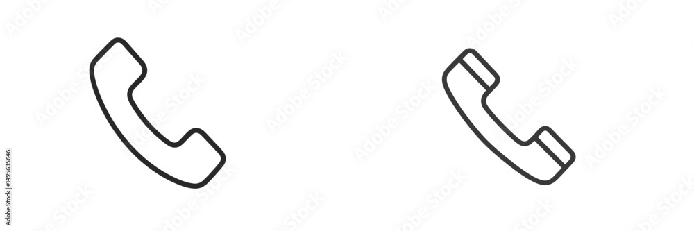 Fototapete outline of two telephone handsets creating a minimalist design for communication
