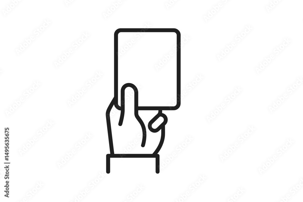 Poster hand holding a card in a minimalistic style representing choices or decisions at sunset