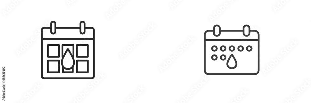 Poster calendar icons representing important dates for events, appointments, and scheduling in a minimalist