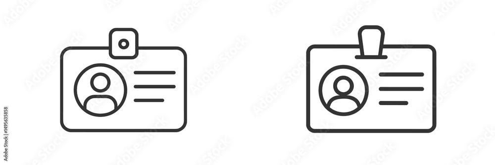 Poster identification cards placed side by side featuring simple designs and user details for security and 