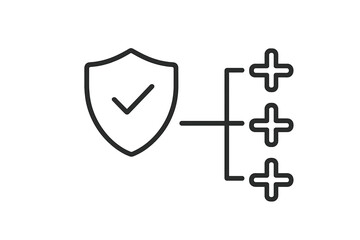 Fototapeta premium Concept design of security features with a verified shield symbol illustrating online protection and privacy enhancement