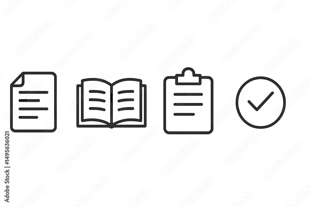 Aufkleber Documents and materials for organization and planning displayed in a simple layout