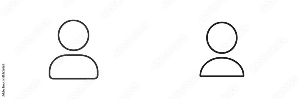 Poster Two simple outline figures representing people in a minimalistic style ideal for various design applications and presentations