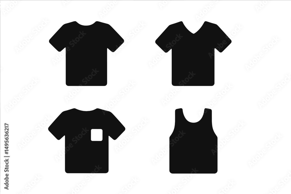 Poster variety of t-shirt designs displayed against a plain background showcasing different styles and shap