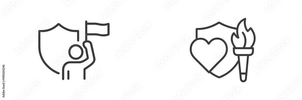 Poster symbols of protection and hope representing strength through unity in community events