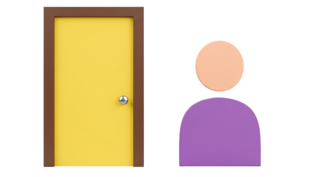 Isolated Door and Person Icon