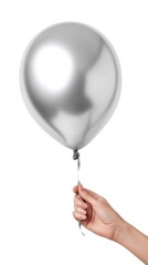 Silver Balloon Held by a Hand