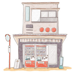 Grocery store  Watercolor illustration