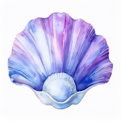 A beautifully painted watercolor shell showcasing vibrant colors and intricate details.