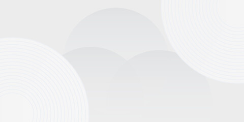 White geometric abstract background overlap layer on bright space with lines effect decoration. Modern graphic design element circles style concept for banner