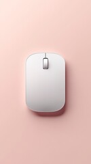 White Computer Mouse on Pink Background