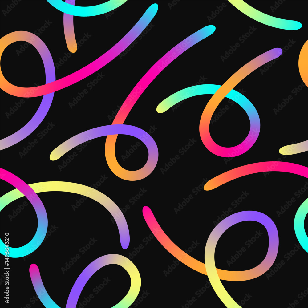 Poster seamless pattern with colorful lines. vector background