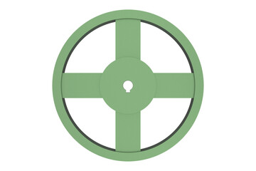 a double-grooved industrial pulley or sheave, designed for mechanical power transmission. The light green component features a four-spoke design and a central keyway on a PNG Transparent Background