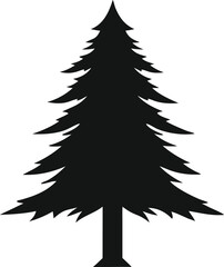 Pine Tree Silhouette & Line Art Vector Icons – Nature Forest Design for T-Shirts & Decor.