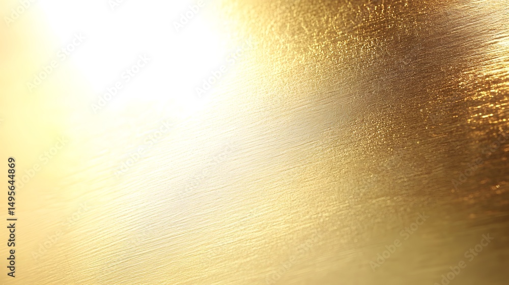 Poster close-up image of a gold-toned surface, highlighting the texture and light reflections. the surface 