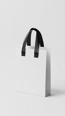 White Shopping Bag with Black Handles