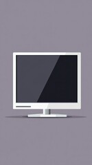 White Monitor on Purple Background