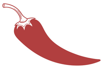 Red chili pepper minimalist line art