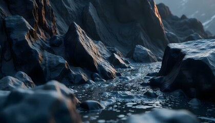 waterfall in the mountains