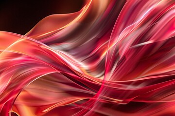 Fototapeta premium Dynamic Abstract Composition of Fluid Red Textures and Ethereal Clouds in Dark Background Varient 3